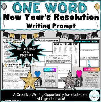 Preview of ONE Word New Year's Resolution~ Creative Writing Prompt