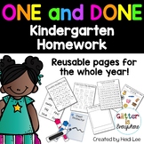 Kindergarten Homework or Morning Work | Reusable and Editable