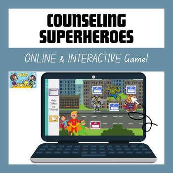 Preview of ONLINE Counseling Superheroes Game (Great for Telehealth!)
