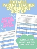 ONLINE, EDITABLE Parent-Teacher Conference Sign Up Sheet