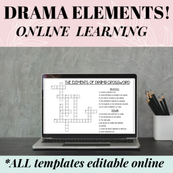 Preview of ONLINE LEARNING: Fun Drama Elements Activities!