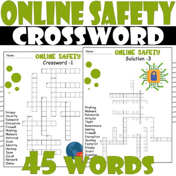 Online Safety Vocabulary Crossword