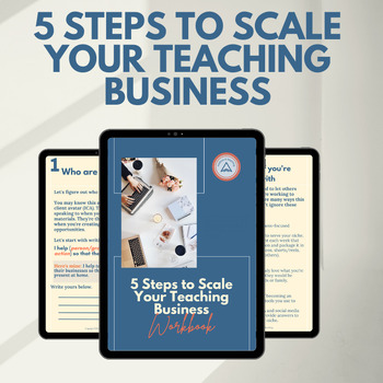 Preview of ONLINE TEACHING Business Growth Workbook 5 STEP GUIDE