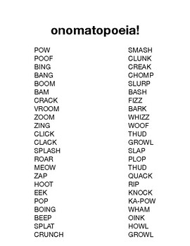 onomatopoeia words