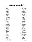 ONOMATOPOEIA Word List