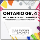 ONTARIO Grade 4 Math Report Card Comments
