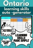 ONTARIO Learning Skills Auto-Generator