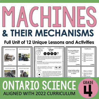 Preview of Ontario Grade 4 Science - Pulleys and Gears - Machines and Their Mechanisms