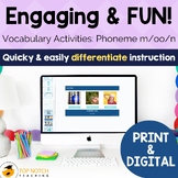 OO Sound Vocabulary Activities | Print & Digital Vocabulary Games