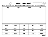OO, UE, EW and OU Vowel Team Sorting Worksheet