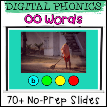 Preview of OO Vowel Team Words Structured Phonics Digital Lesson with Real Photos
