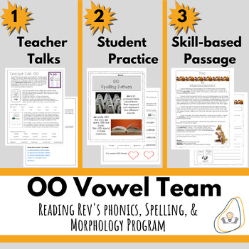 Preview of OO Vowel Team- for Intermediate Grades- Orton Gillingham Print and Go!