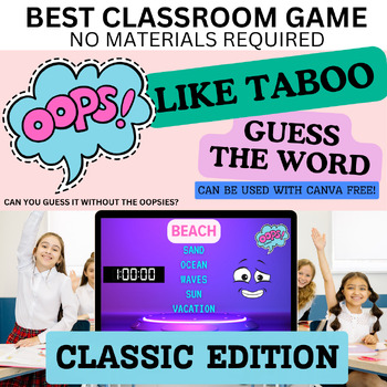 Preview of Editable Taboo-Like Game | First Day or End of Year Game