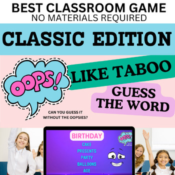 Preview of Editable Taboo-Like Game | First Day or End of Year Game