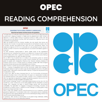 Preview of OPEC Reading Comprehension | Organization of the Petroleum Exporting Countries