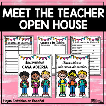Preview of OPEN HOUSE | MEET THE TEACHER | Spanish Editable Templates