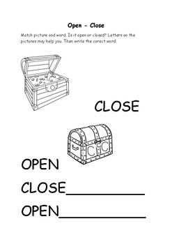 OPEN_CLOSE worksheet by Anastasiia Smirnova | Teachers Pay Teachers