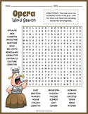 OPERA VOCABULARY Word Search Puzzle Worksheet Activity