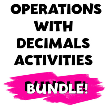 Preview of OPERATIONS WITH DECIMALS ACTIVITIES BUNDLE!  5! with FALL/WINTER ACTIVITIES TOO!