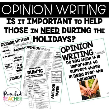 Preview of OPINION WRITING Helping Those in Need During the Holidays!