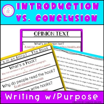 Preview of OPINION WRITING : INTRO AND CONCLUSION TASK CARDS