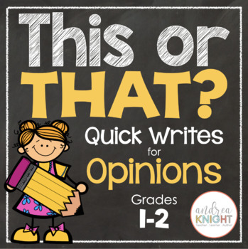 Preview of OPINION WRITING - Quick Writes - Writing Templates for Grades 1-2
