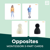 OPPOSITE Matching Cards, Montessori Learning Activity, Pai