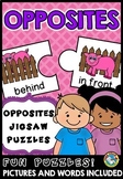 OPPOSITES ACTIVITY ANTONYMS MATCH UP PUZZLES LITERACY CENT