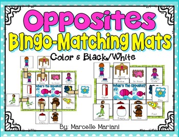Preview of OPPOSITES- BINGO or MATCHING CENTER MATS