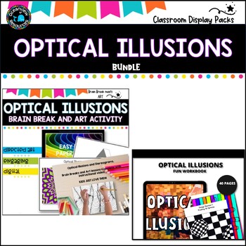 Preview of OPTICAL ILLUSIONS, TESSELATIONS AND WORKBOOK BUNDLE