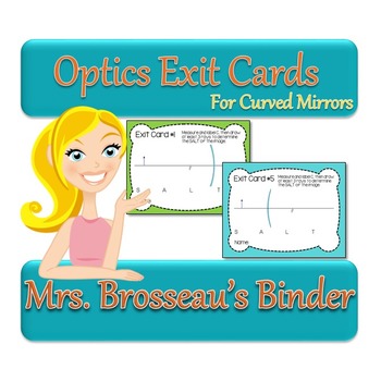 Preview of OPTICS: Exit Cards for Curved Mirrors - Ray Drawing Diagrams - FREE!
