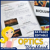 OPTICS Workbook | Notes on Light, Reflection, Refraction, Mirrors & Lenses