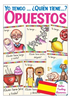 Preview of OPUESTOS Yo tengo… Quién tiene? - Juego vocabulario Spanish / Español (antonyms)