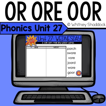 Preview of OR ORE OAR R Controlled Vowels Phonics Lessons Digital Unit 27 for First Grade