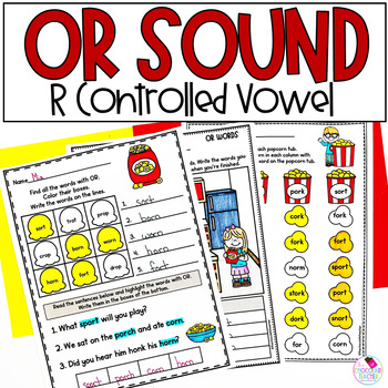 Phonics Vowel R: OR ORE Phonics Partner and Write the Room Games
