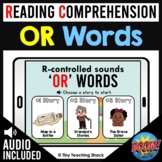 OR Words Phonics Reading Comprehension Boom Cards