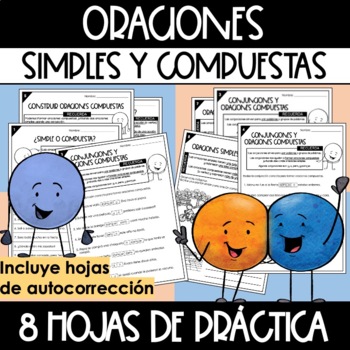 Preview of ORACIONES SIMPLES Y COMPUESTAS. Spanish simple and compound sentences.