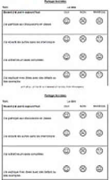 Preview of ORAL COMMUNICATION rubric self-evaluation Core French Immersion Primary