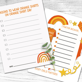 Orange Shirt Day Every Child Matters Writing Templates