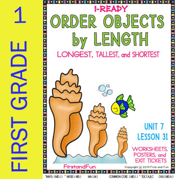 Preview of ORDER OBJECTS BY LENGTH WORKSHEETS EXIT TICKET AND POSTERS i READY MAFS MGSE TEK
