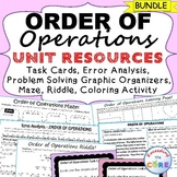 ORDER OF OPERATIONS Bundle - Error Analysis, Task Cards, W