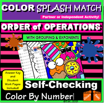 Preview of ORDER OF OPERATIONS Color By Number ACTIVITY| grouping/exponents