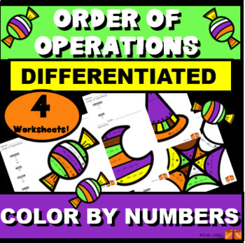 Preview of ORDER OF OPERATIONS Color By Number FALL HALLOWEEN4 DIFFERENTIATE ACTIVITY