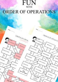 Preview of ORDER OF OPERATIONS FUN MAZE WORKSHEET/ DISTANT LEARNING