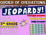 ORDER OF OPERATIONS - Fifth Grade MATH JEOPARDY! handouts 