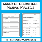 Order of Operations PEMDAS Practice plus Quiz