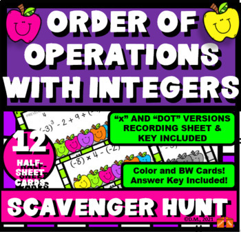 Preview of ORDER OF OPERATIONS Positive/ Negative Integers Parentheses Exponents SCAVENGER