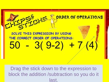 Preview of ORDER OF OPERATIONS STICKS N CHIPS STYLE - MIDDLE SCHOOL