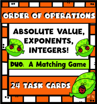 Preview of ORDER OF OPS, ABSOLUTE VALUE, POSITIVE NEGATIVE INTEGERS, TASK GAME ACTIVITY