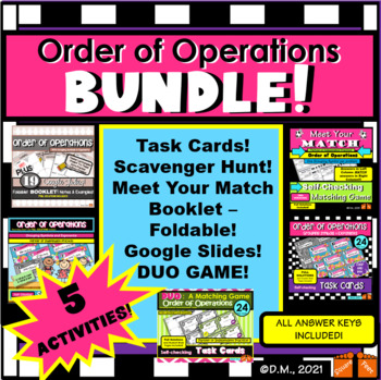Preview of ORDER of OPERATIONS BUNDLE! 5 ACTIVITIES/ GAMES! MUST SEE!!!
